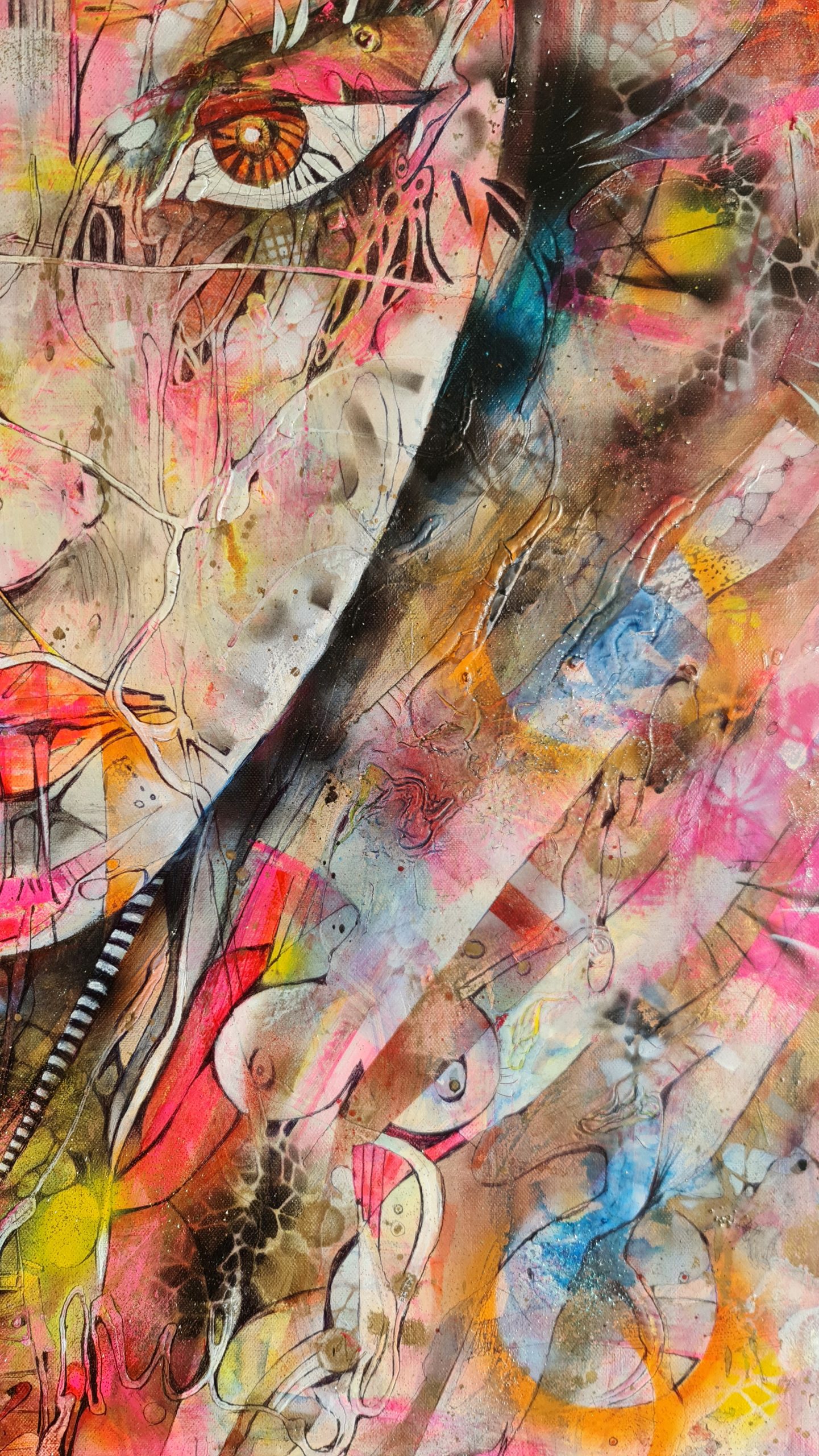 Obraz ANNA MARIA – Expresívny abstraktný portrét (80x80 cm) – Obrázok 6