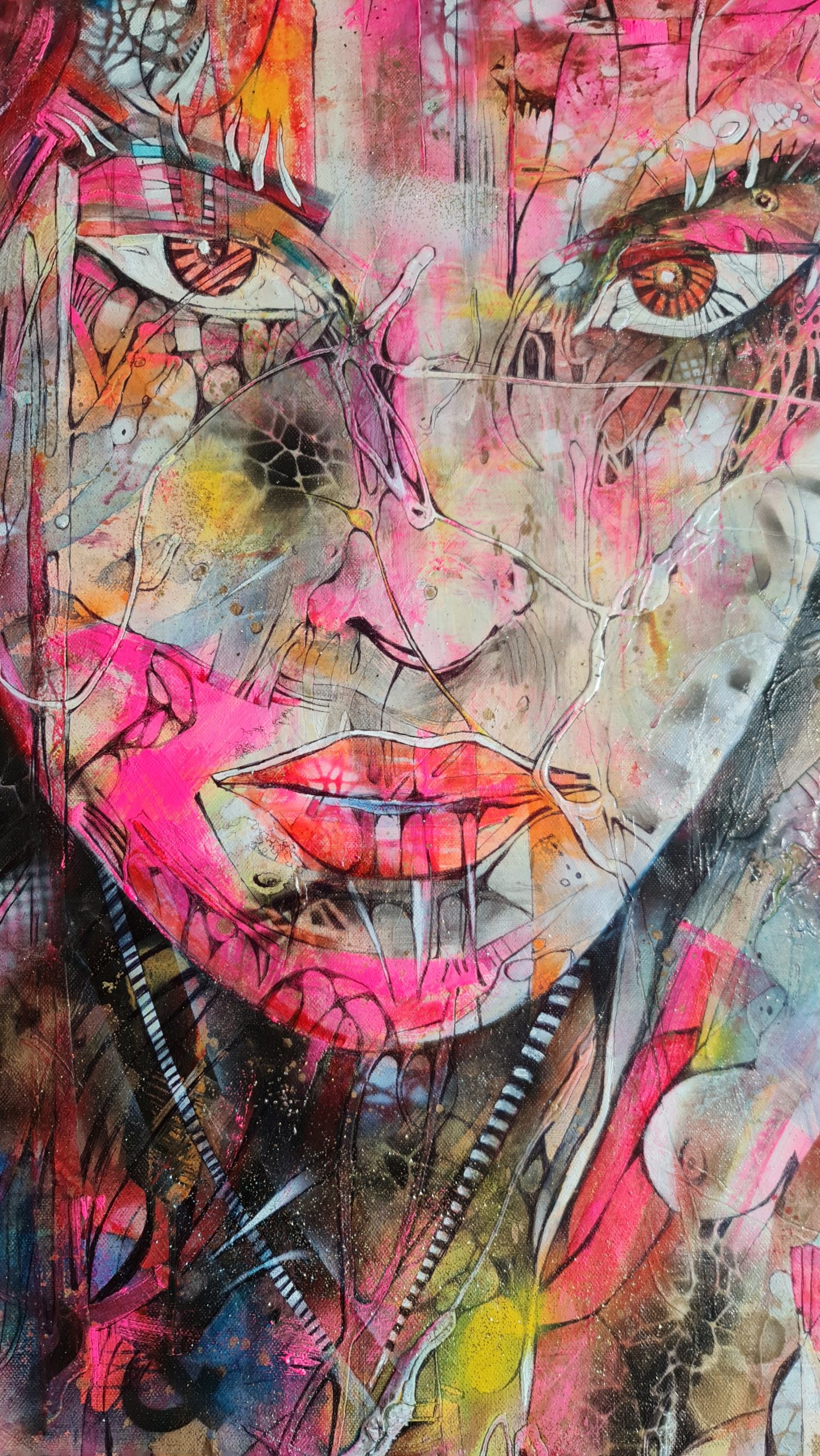 Obraz ANNA MARIA – Expresívny abstraktný portrét (80x80 cm) – Obrázok 10