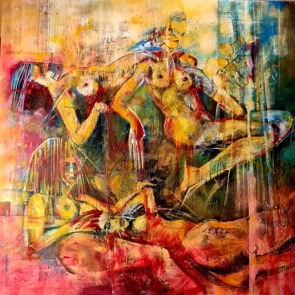 Obraz FOUR LAID ROUNDS – moderné abstraktné umenie (140×140 cm)