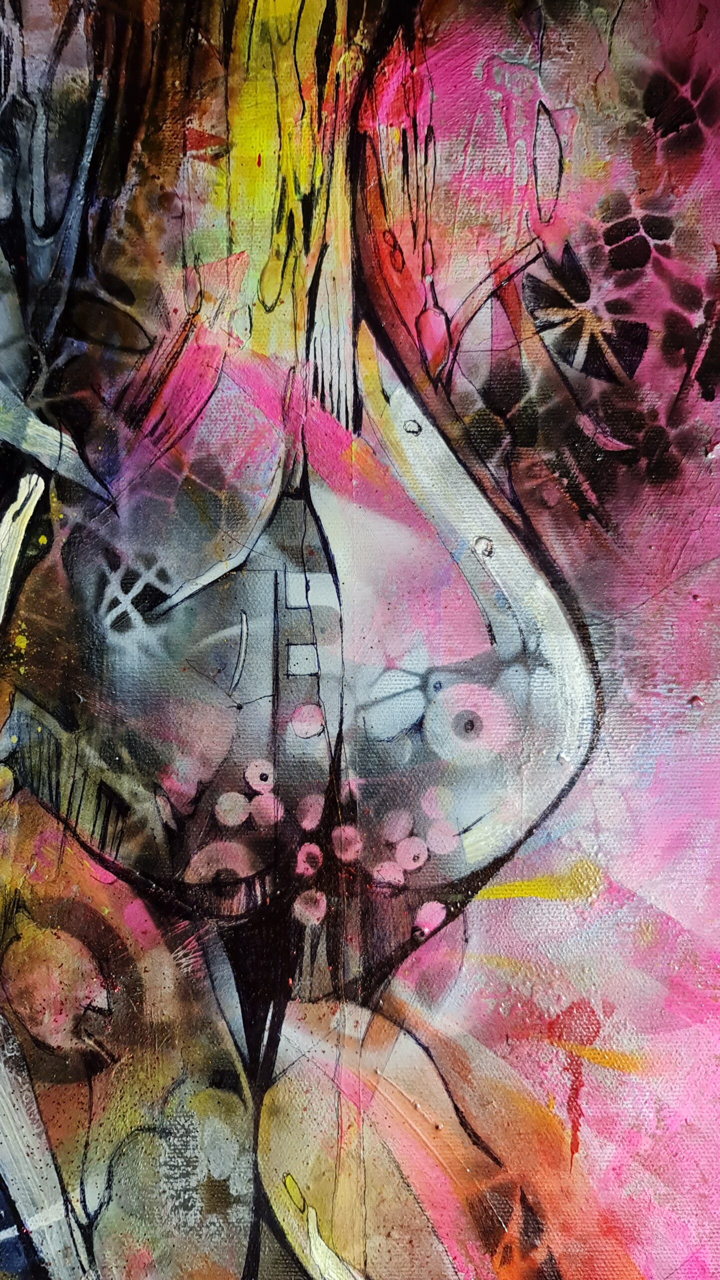 Obraz EYES OF THE BLACK TIDE – moderné abstraktné umenie (100×100 cm) – Obrázok 2
