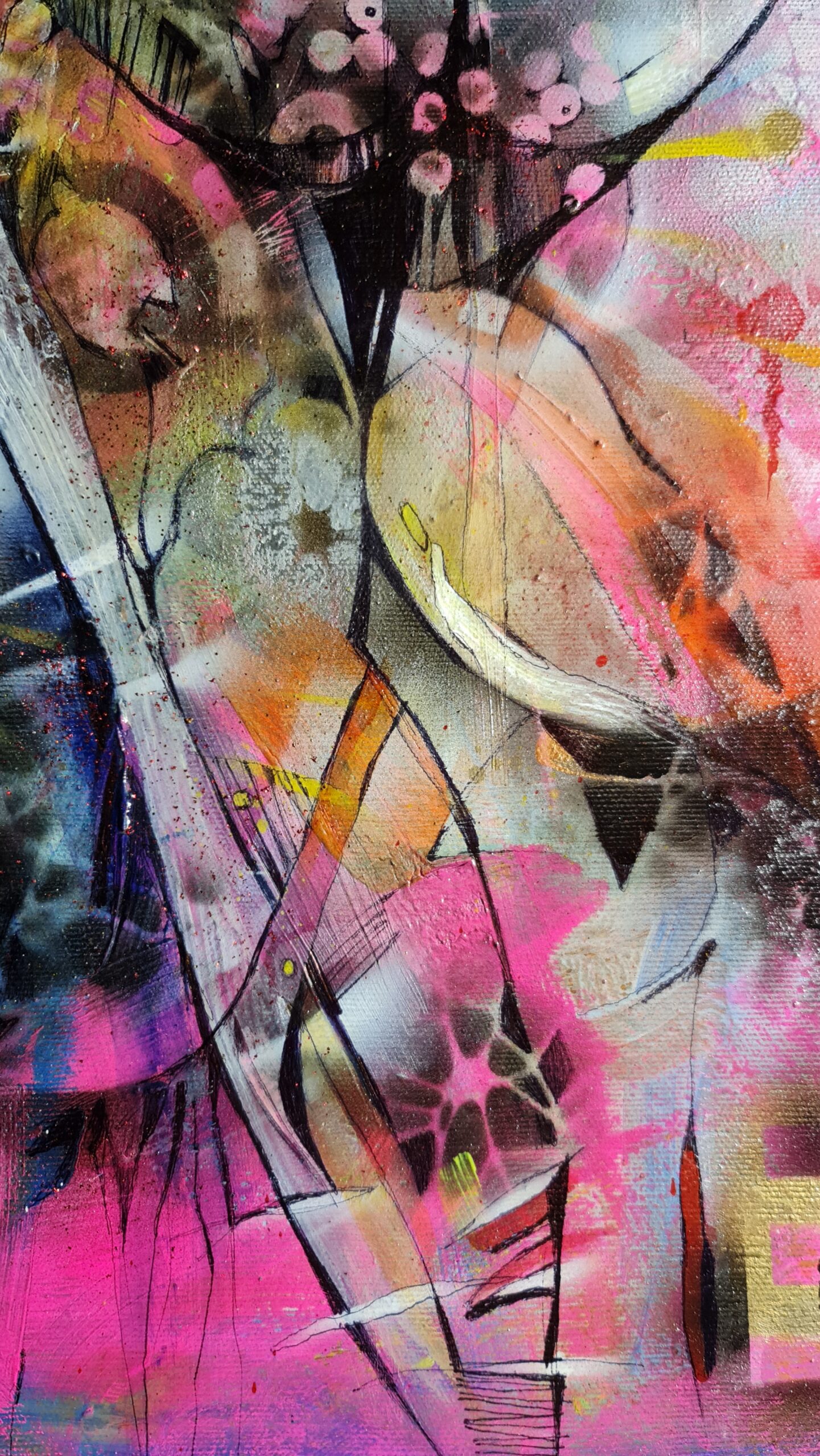 Obraz EYES OF THE BLACK TIDE – moderné abstraktné umenie (100×100 cm) – Obrázok 3