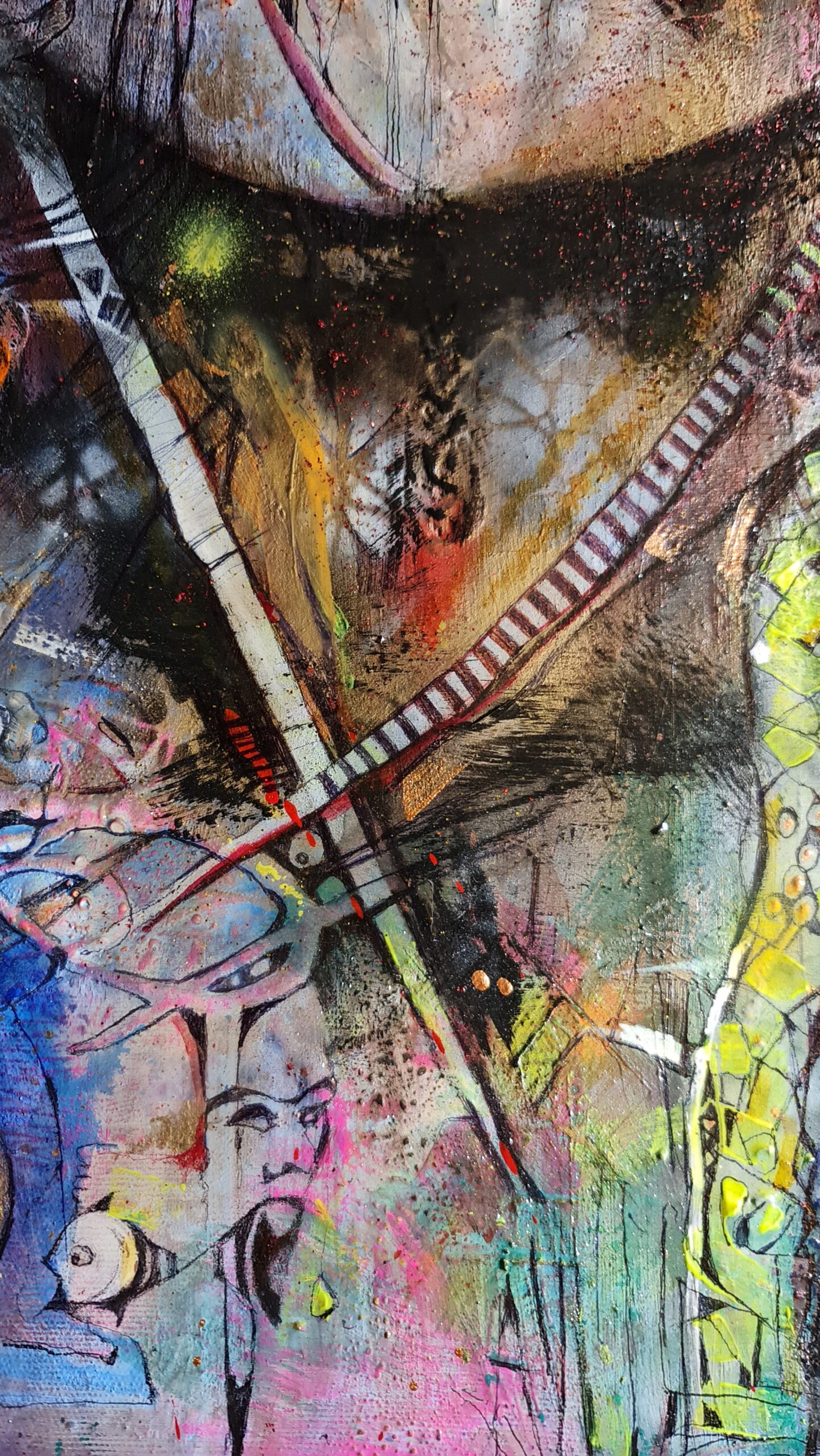 Obraz EYES OF THE BLACK TIDE – moderné abstraktné umenie (100×100 cm) – Obrázok 4