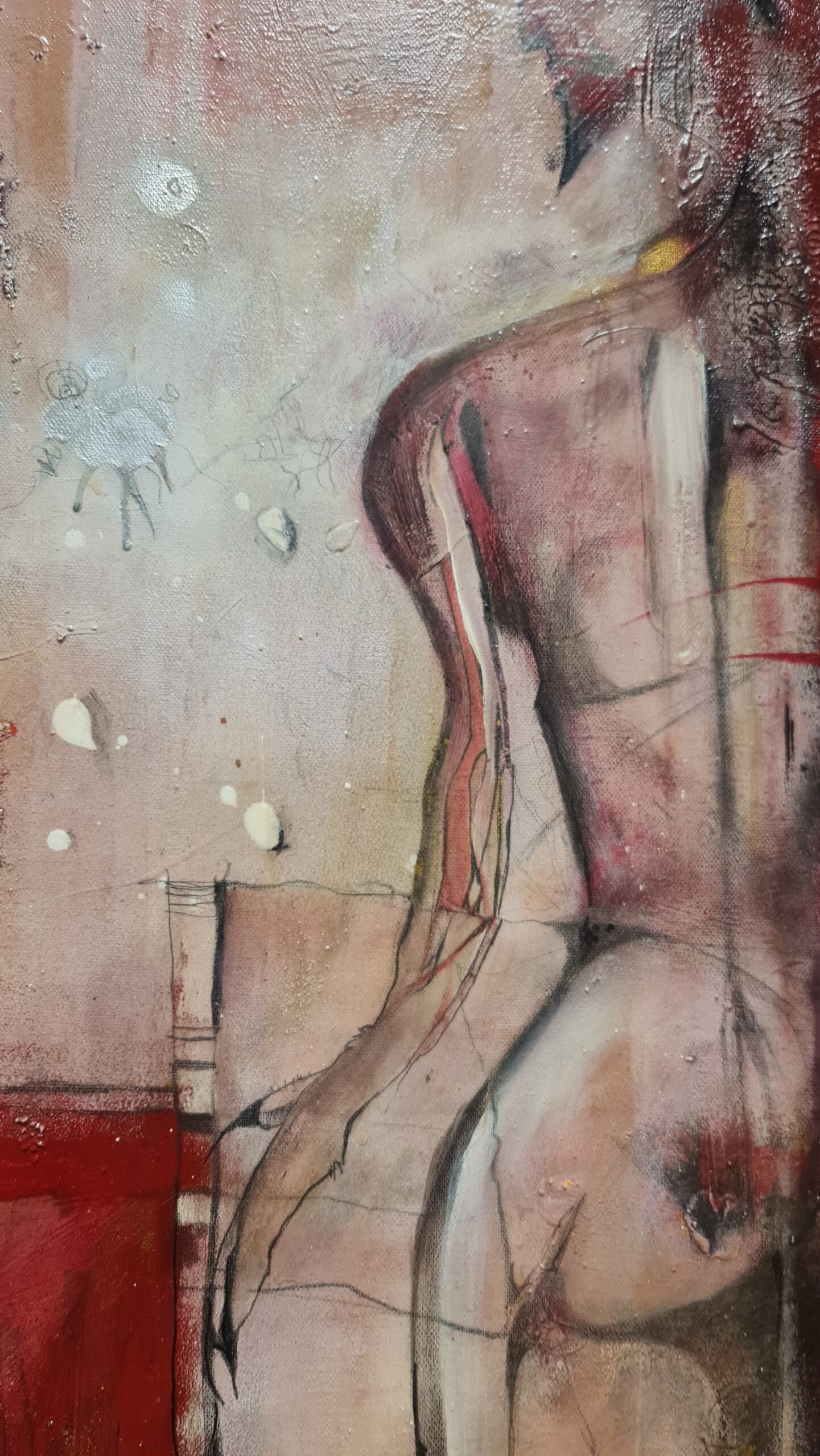 Obraz RED TESTIMONY – moderné figuratívne abstraktné umenie (70×100 cm) – Obrázok 2