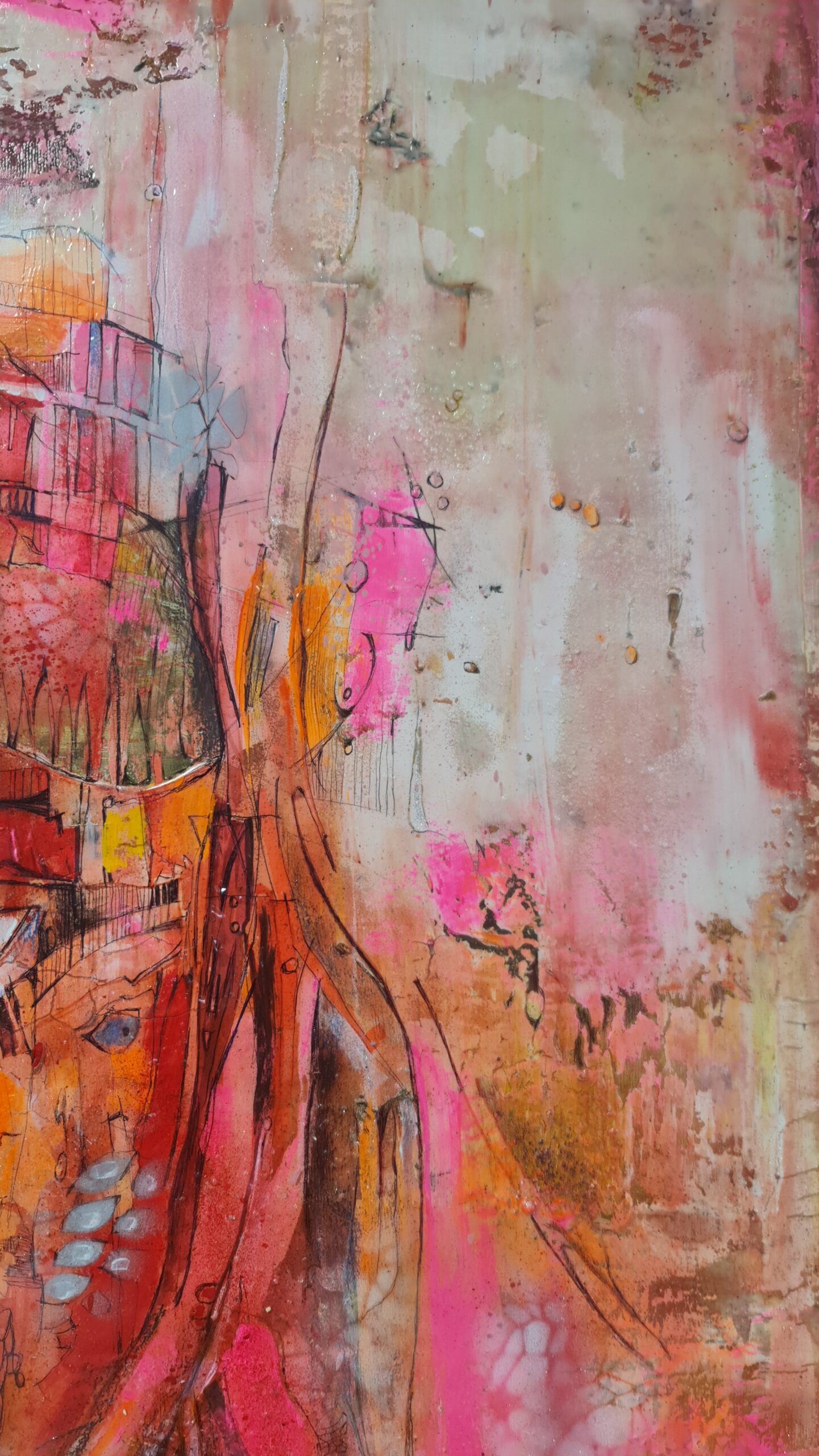 Obraz APACHE – Moderné abstraktné umenie s portrétom (100x100 cm) – Obrázok 3