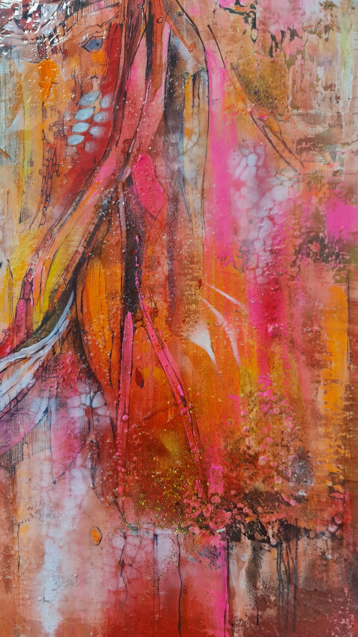 Obraz APACHE – Moderné abstraktné umenie s portrétom (100x100 cm) – Obrázok 4