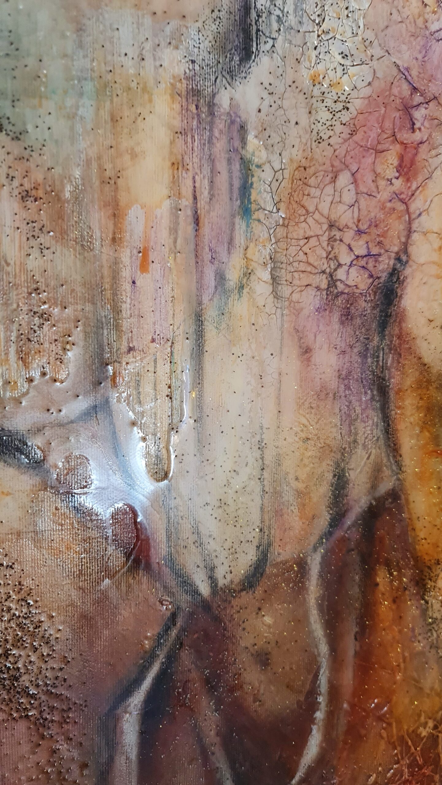 Obraz INTIMATIVE TOUCHES – moderné abstraktné figuratívne umenie (100×100 cm) – Obrázok 5