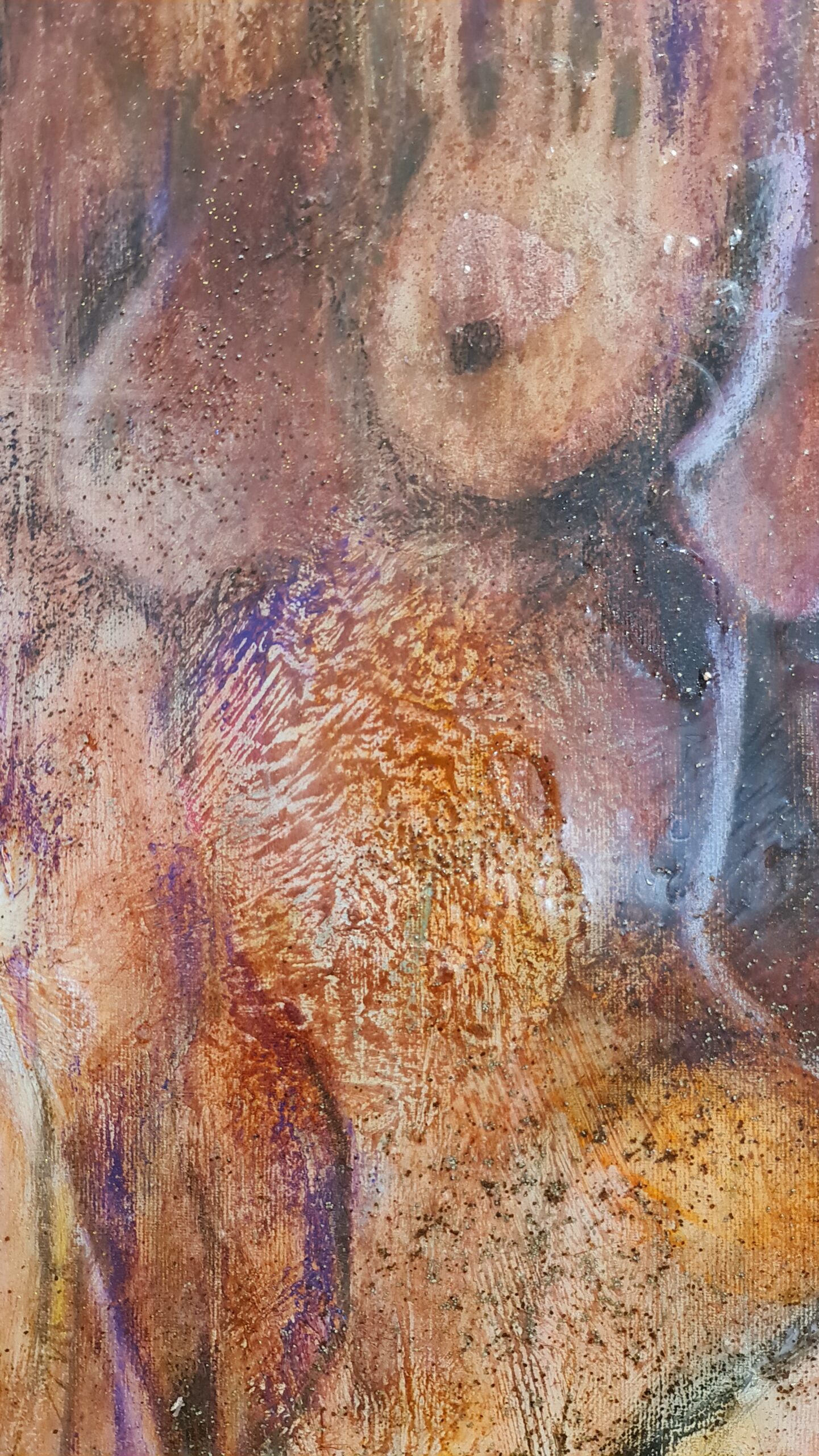 Obraz INTIMATIVE TOUCHES – moderné abstraktné figuratívne umenie (100×100 cm) – Obrázok 8