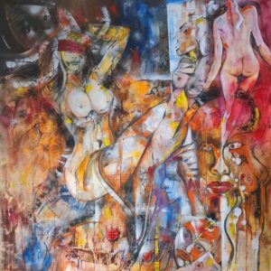 Obraz I DO NOT SEE YOU— moderné figurálne surrealistické umenie (100×100 cm)