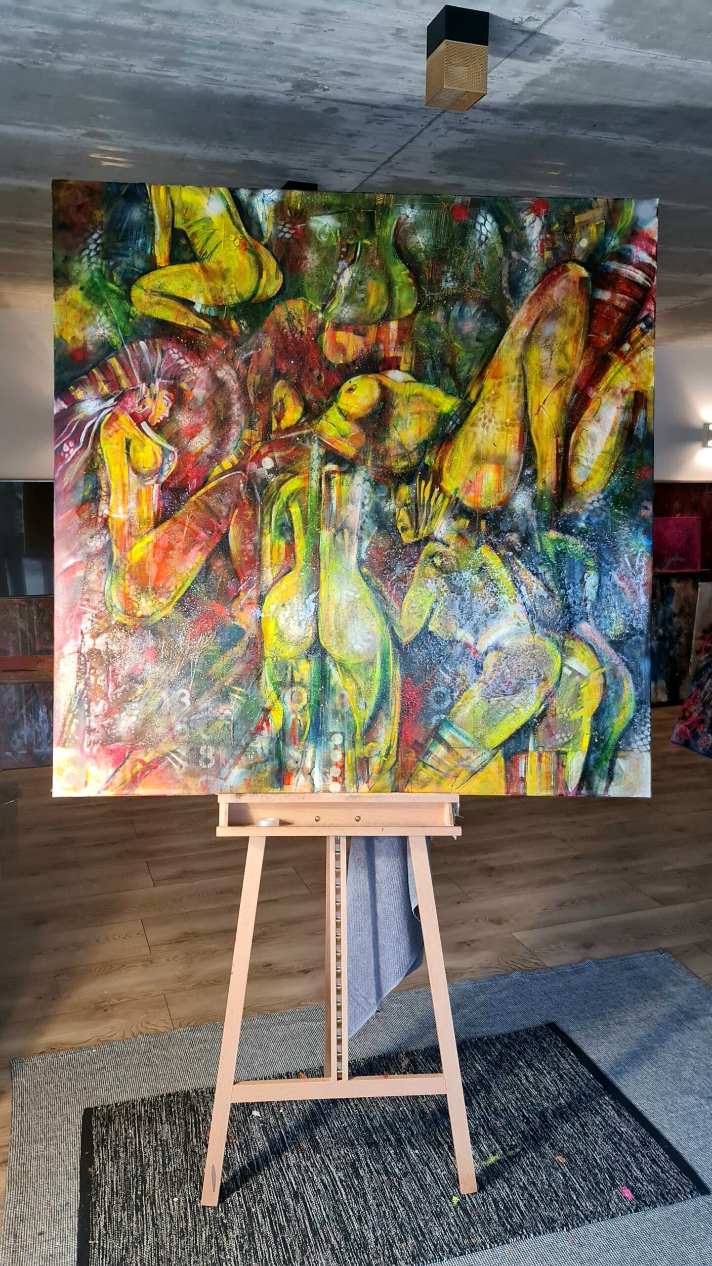 Obraz HEX — moderné figurálne abstraktné umenie (140×140 cm) – Obrázok 2