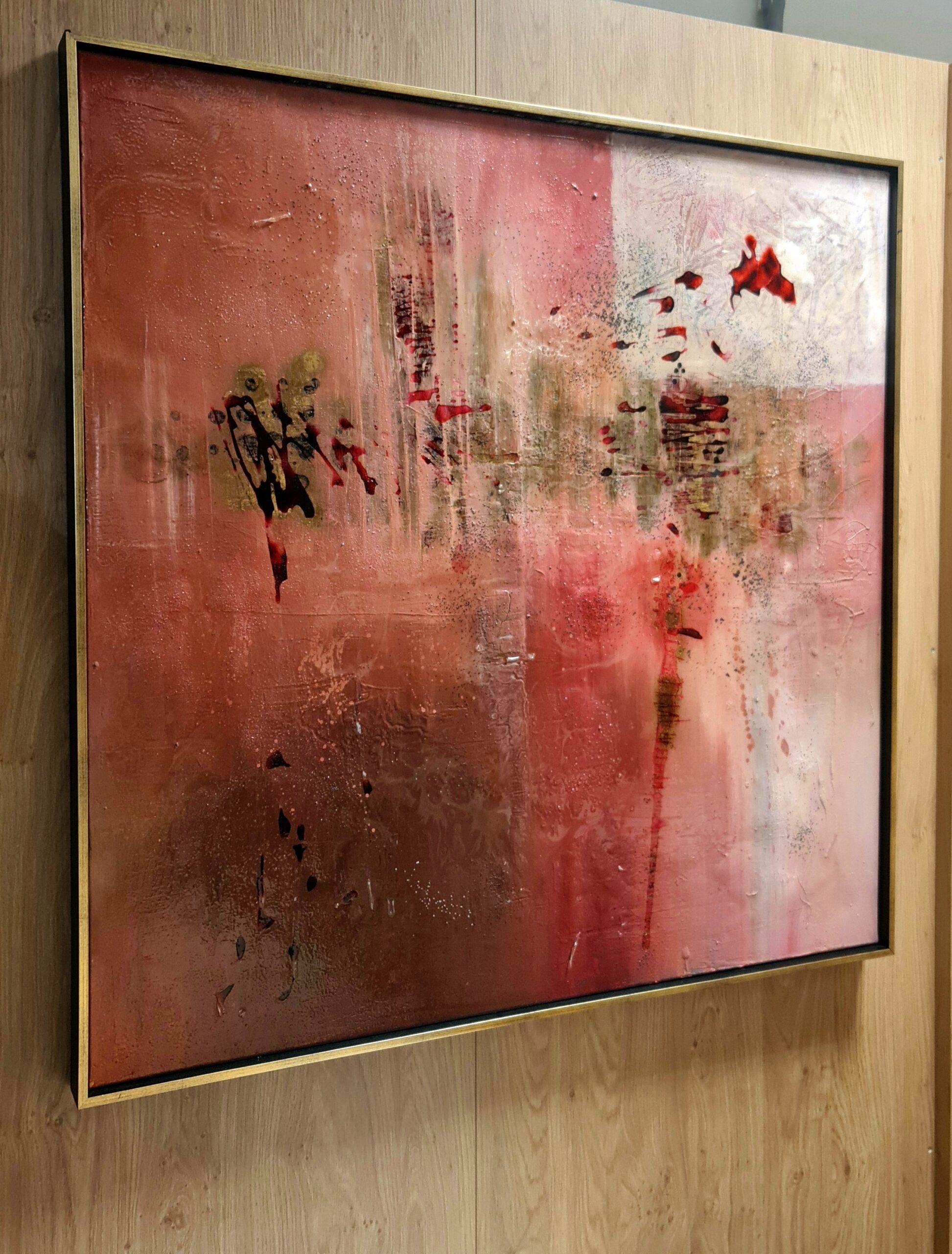 Obraz PINK GHOST – moderné abstraktné umenie (100×100 cm) – Obrázok 3