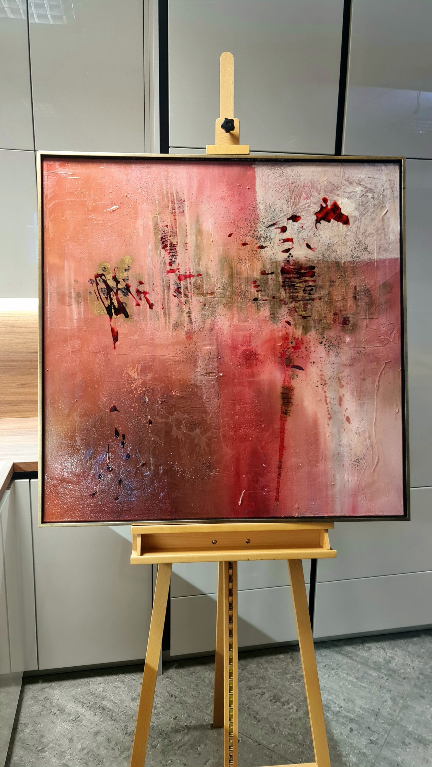 Obraz PINK GHOST – moderné abstraktné umenie (100×100 cm) – Obrázok 6