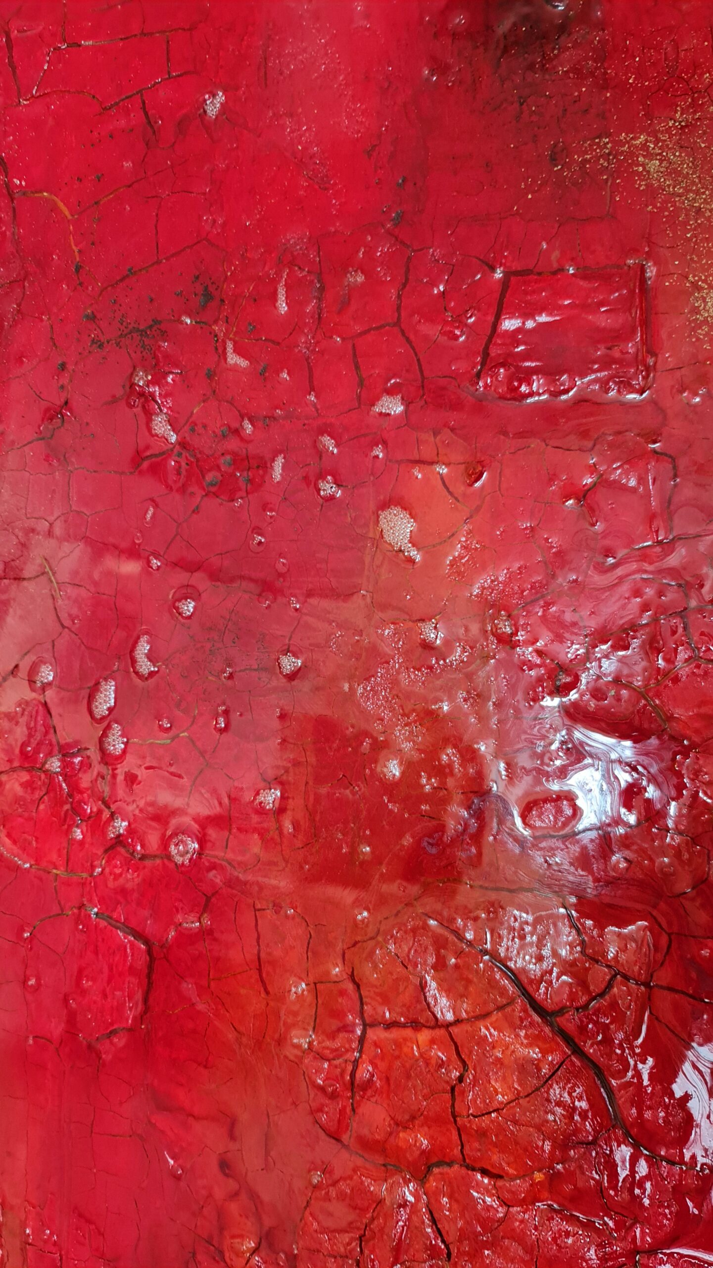 Obraz CRIMSON RUPTURE – moderné abstraktné umenie (90×120 cm) – Obrázok 3