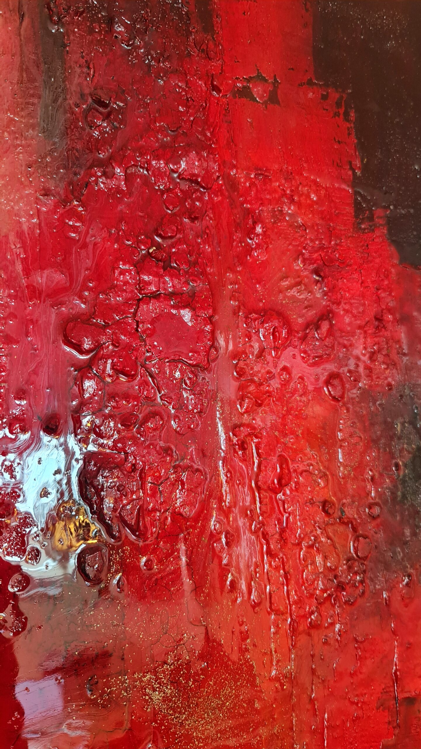 Obraz CRIMSON RUPTURE – moderné abstraktné umenie (90×120 cm) – Obrázok 4