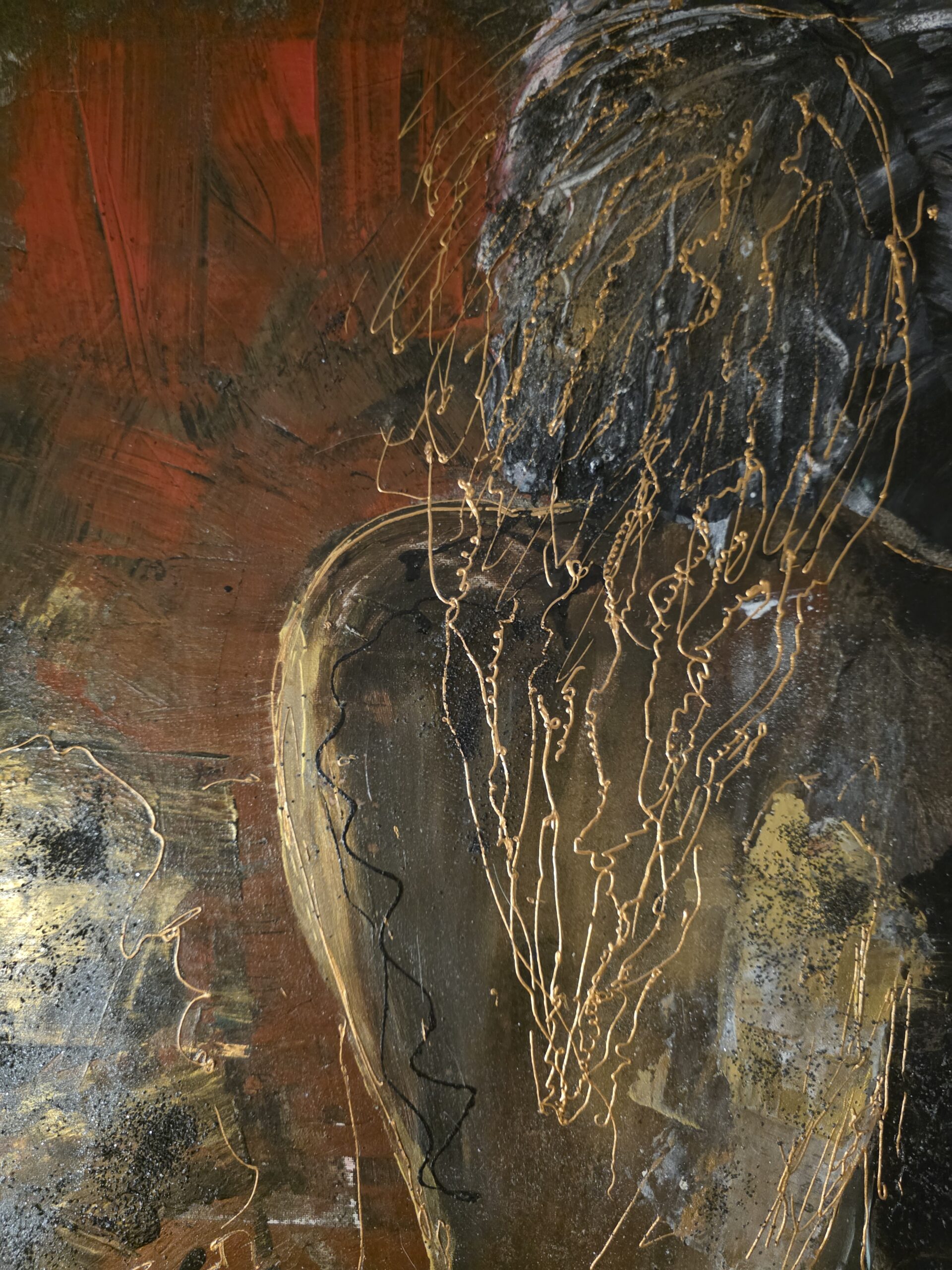 Obraz GOLDEN PULSE – moderné abstraktné umenie (70×100 cm) – Obrázok 4