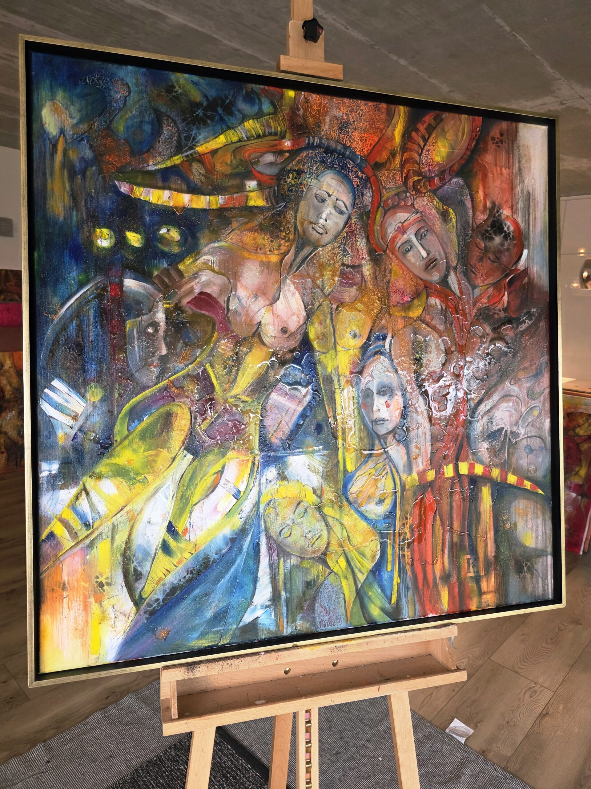 Obraz SACRED TENSION – moderné figuratívne mytologické umenie (100×100 cm) – Obrázok 5