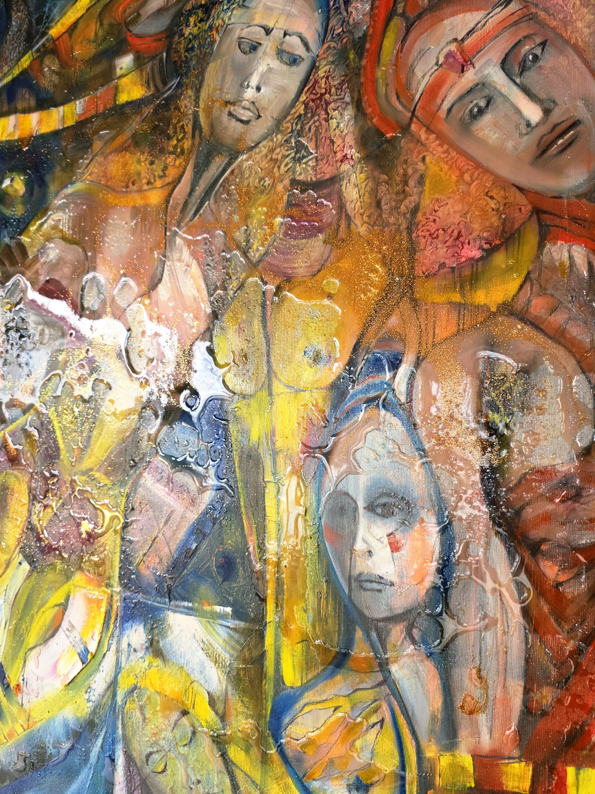 Obraz SACRED TENSION – moderné figuratívne mytologické umenie (100×100 cm) – Obrázok 6