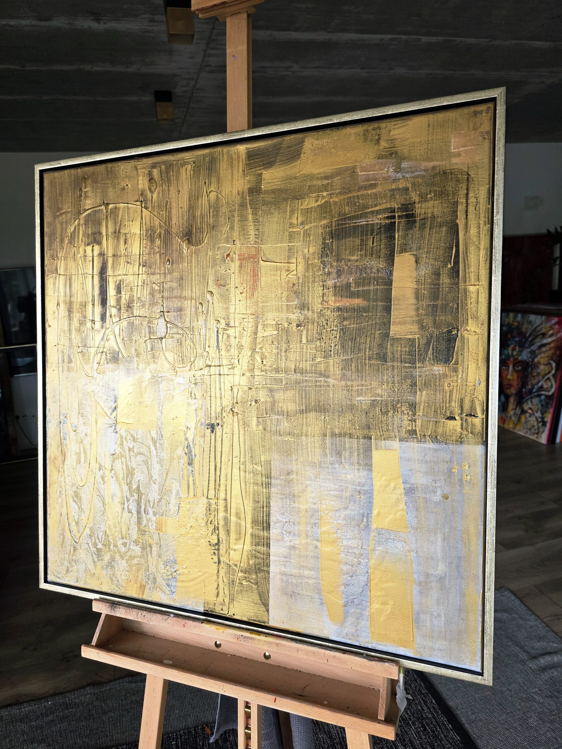Obraz AURUM – moderné abstraktné umenie (80x80 cm) – Obrázok 3