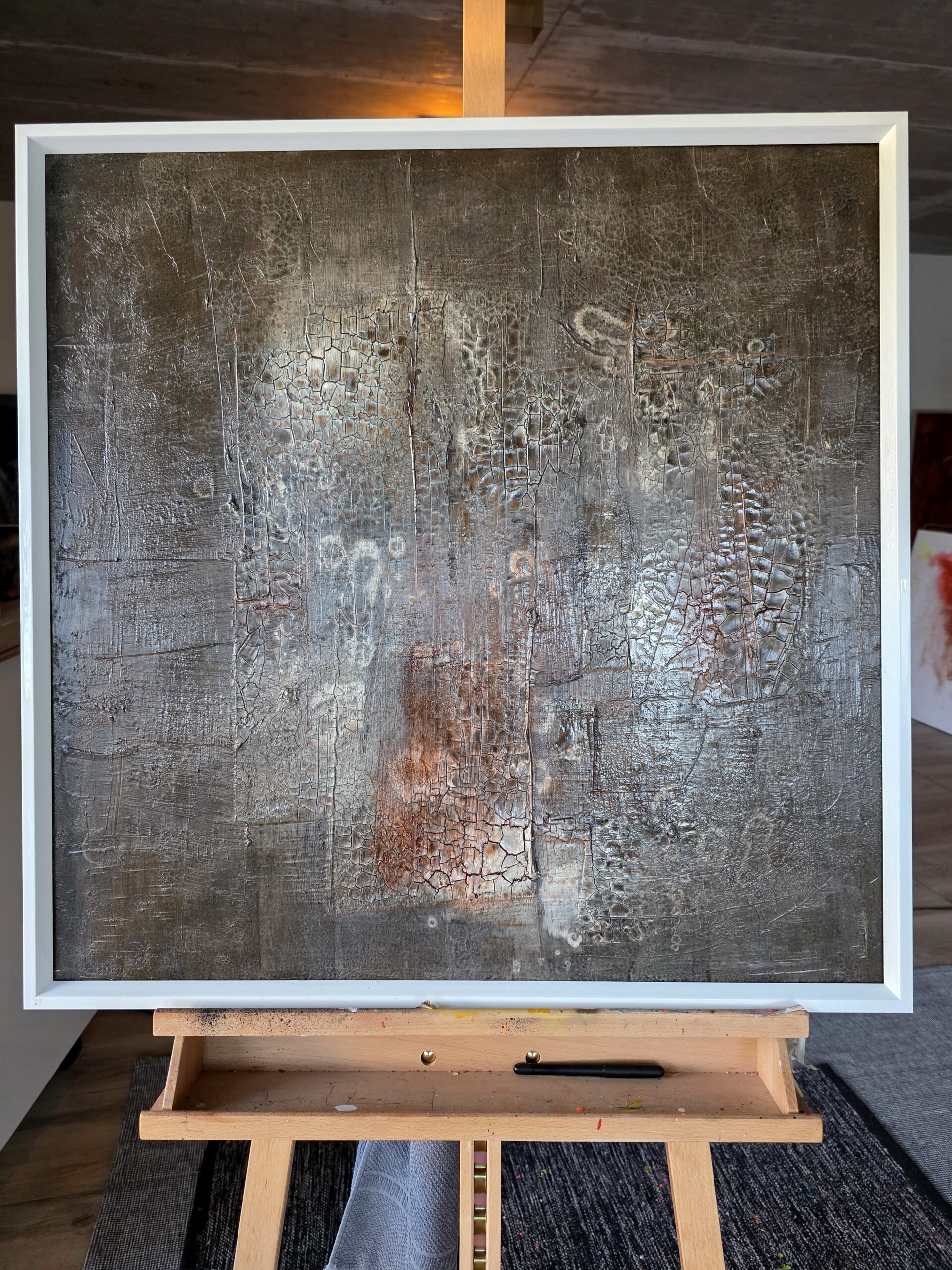 Obraz CONCRETE MEMORY – moderné abstraktné umenie (80×80 cm) – Obrázok 2