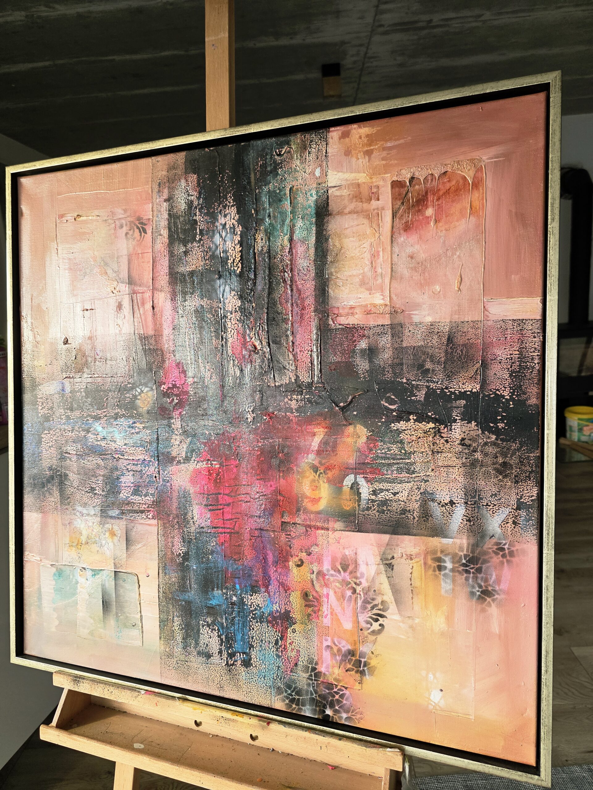 Obraz EMBER CATHEDRAL – moderné abstraktné umenie (80x80 cm) – Obrázok 3