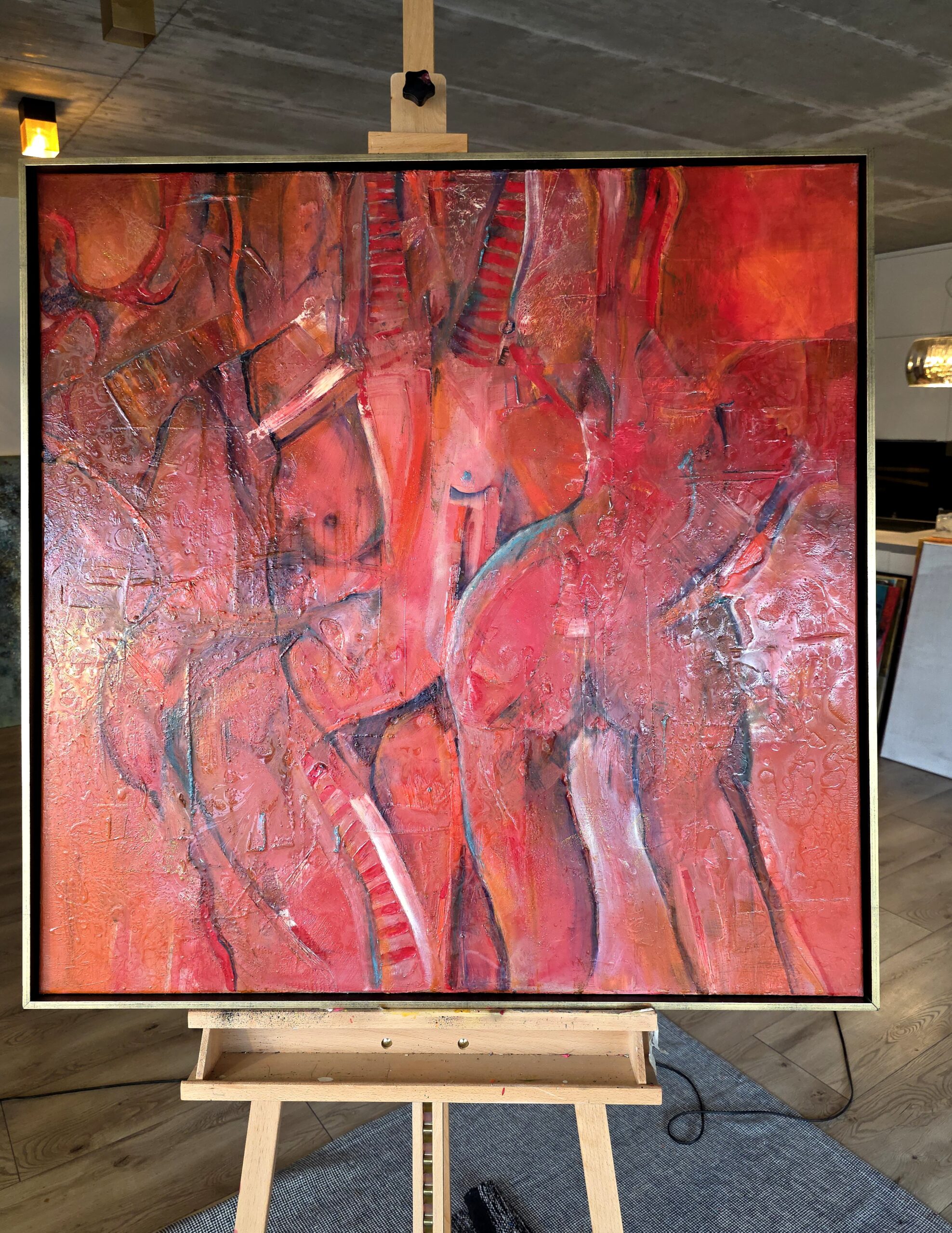 Obraz RAW DESIRE UNVEILED – moderné figuratívne abstraktné umenie (100×100 cm) – Obrázok 2