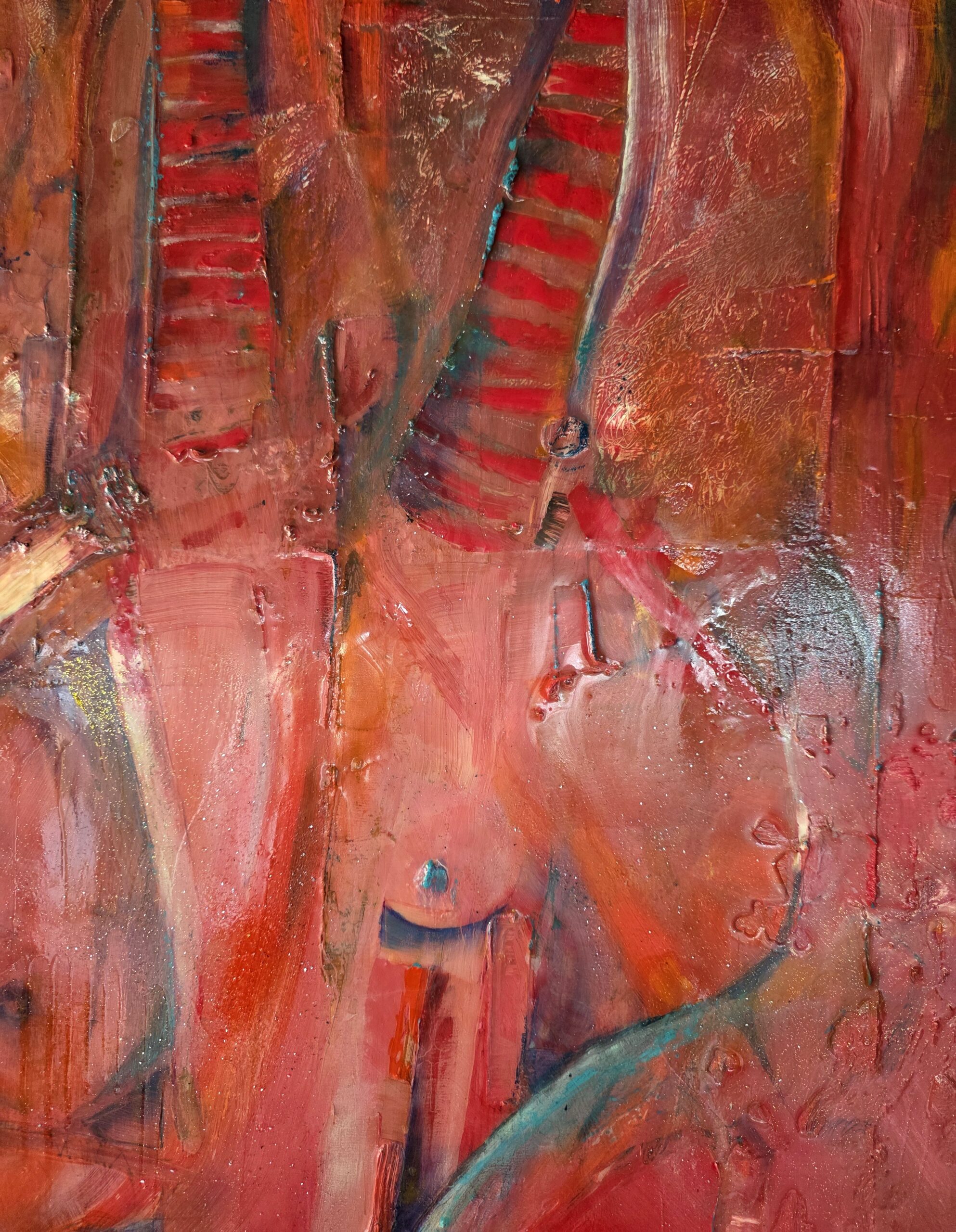 Obraz RAW DESIRE UNVEILED – moderné figuratívne abstraktné umenie (100×100 cm) – Obrázok 3