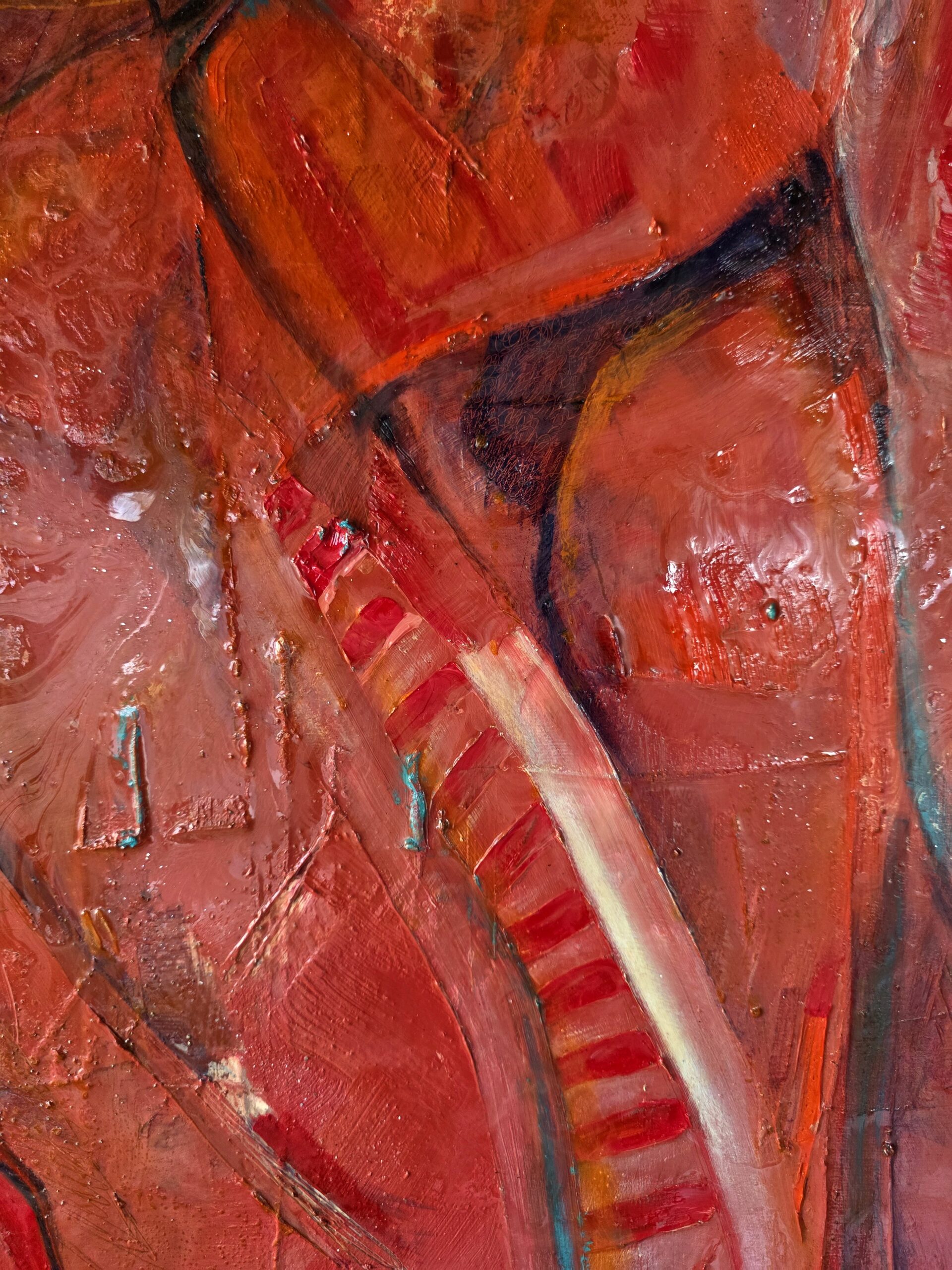 Obraz RAW DESIRE UNVEILED – moderné figuratívne abstraktné umenie (100×100 cm) – Obrázok 4