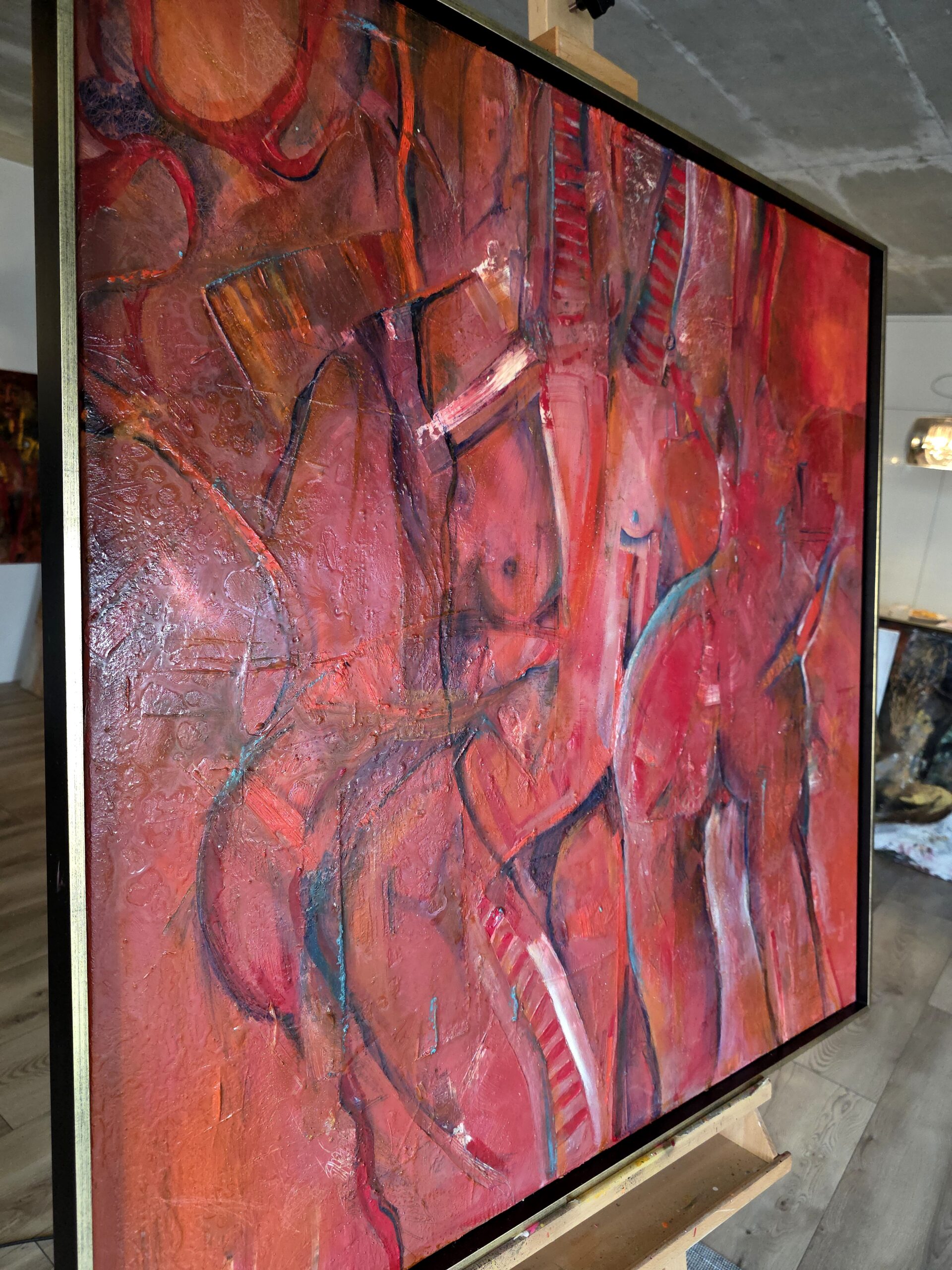 Obraz RAW DESIRE UNVEILED – moderné figuratívne abstraktné umenie (100×100 cm) – Obrázok 6