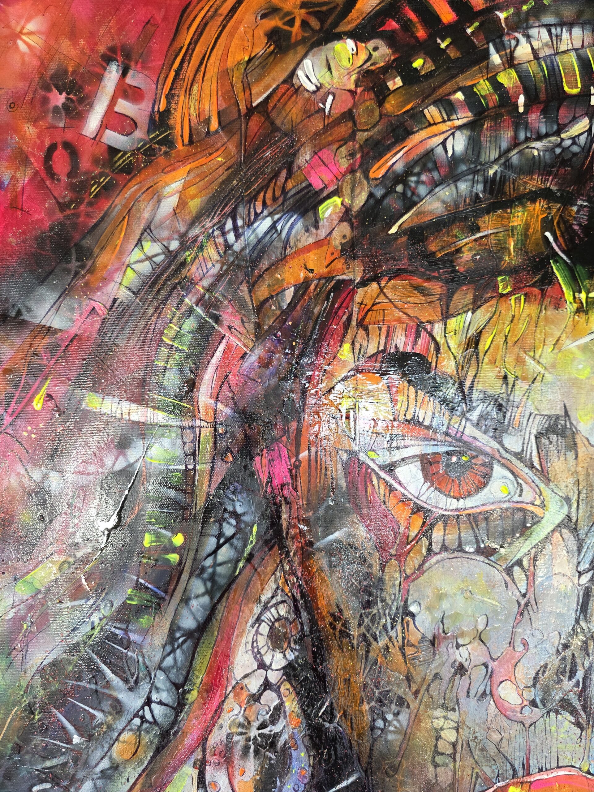 Obraz EYES OF THE BLACK TIDE – moderné abstraktné umenie (100×100 cm) – Obrázok 5