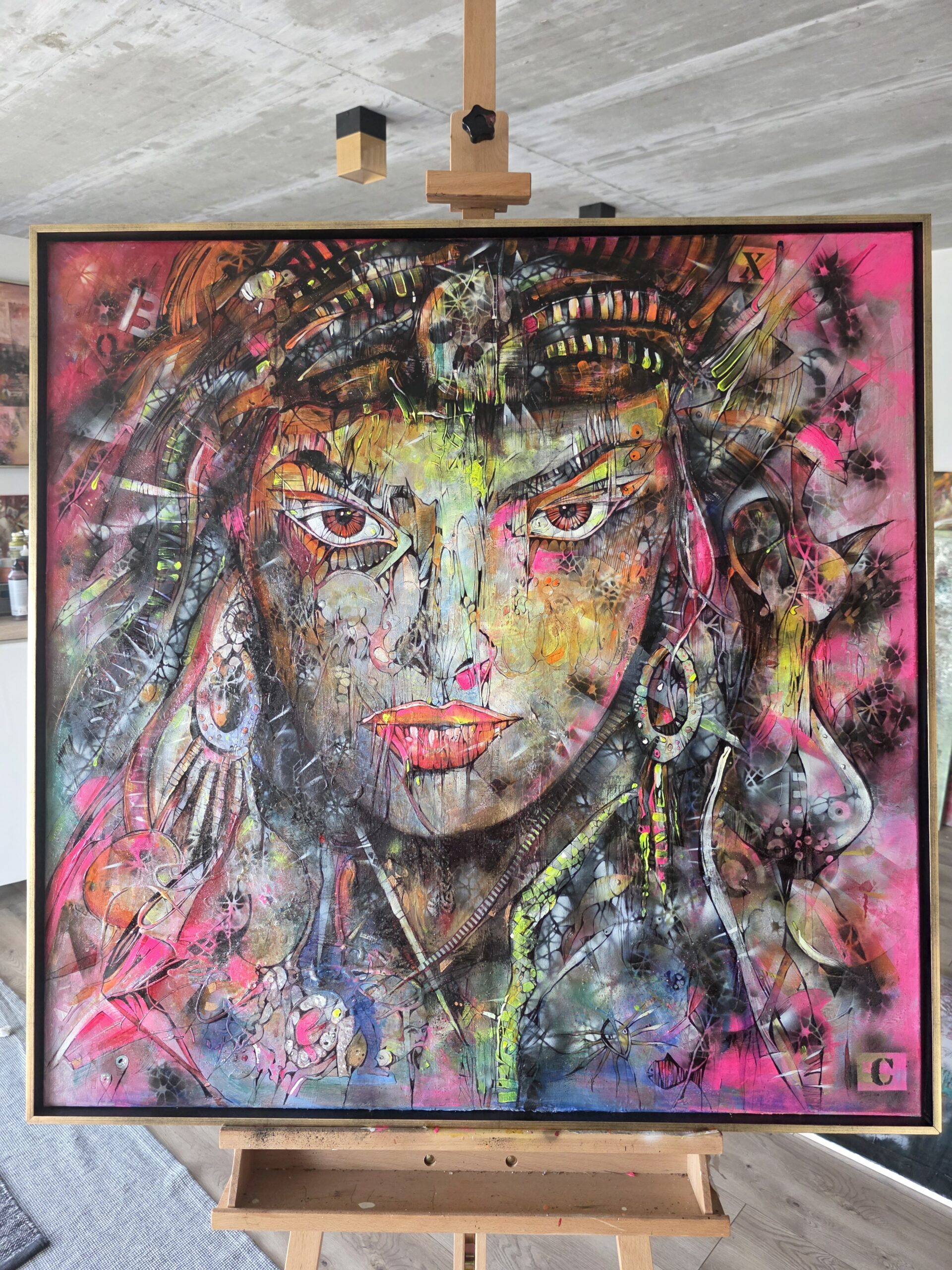 Obraz EYES OF THE BLACK TIDE – moderné abstraktné umenie (100×100 cm) – Obrázok 6