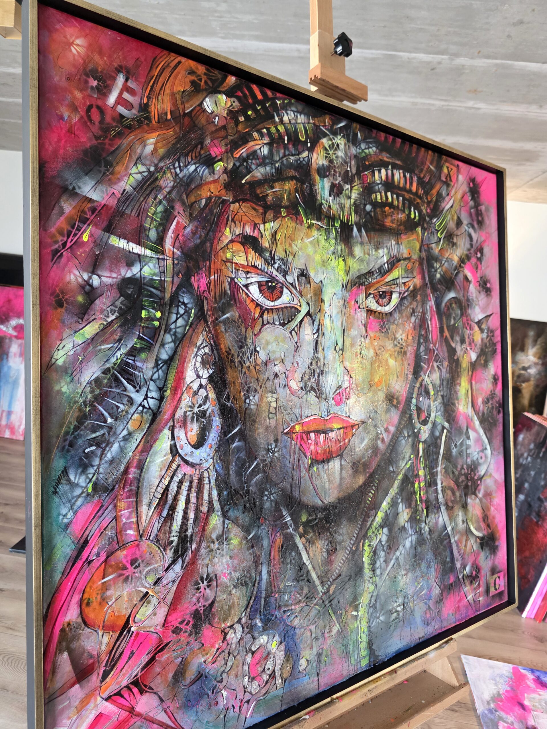 Obraz EYES OF THE BLACK TIDE – moderné abstraktné umenie (100×100 cm) – Obrázok 8