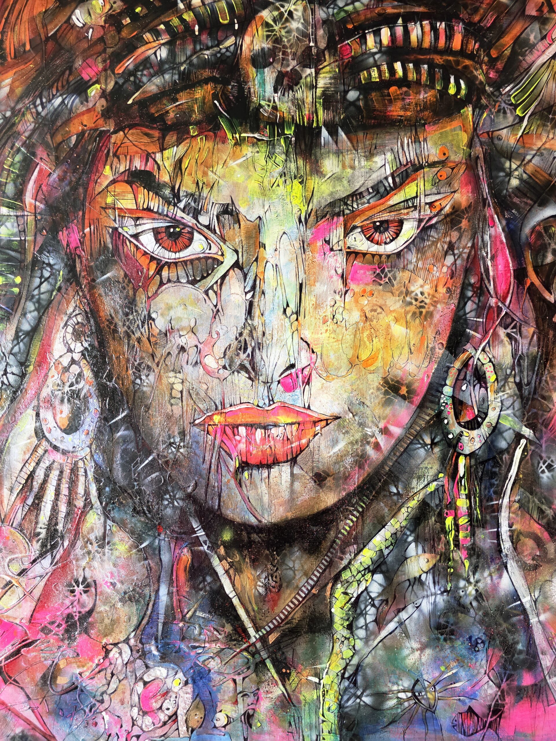 Obraz EYES OF THE BLACK TIDE – moderné abstraktné umenie (100×100 cm) – Obrázok 9