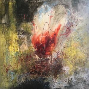 Obraz BURNING CORE – moderné abstraktné umenie (75×75 cm)