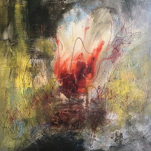 Obraz BURNING CORE – moderné abstraktné umenie (75×75 cm)