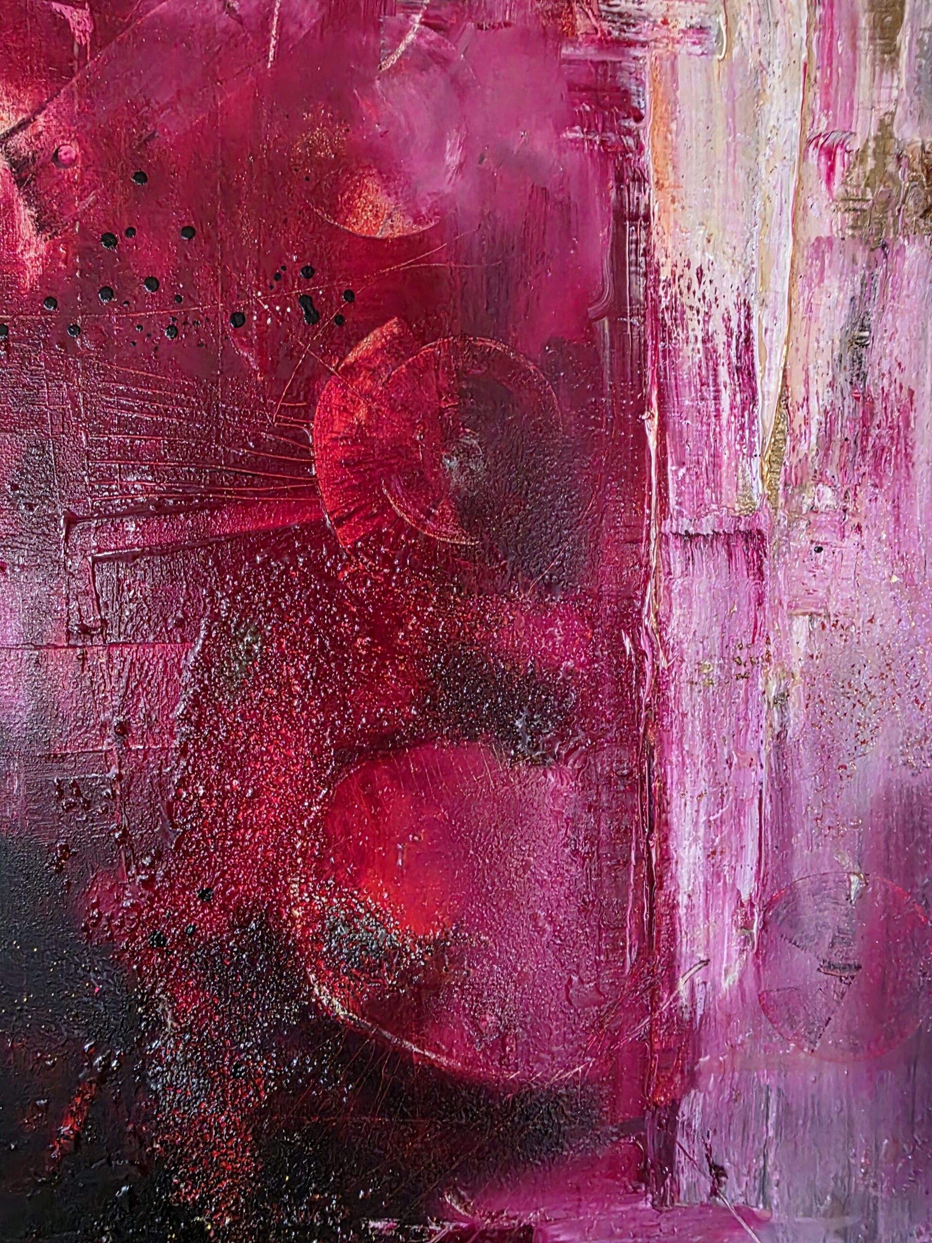 Obraz RED RIFT – moderné temné abstraktné umenie (80×80 cm) – Obrázok 4