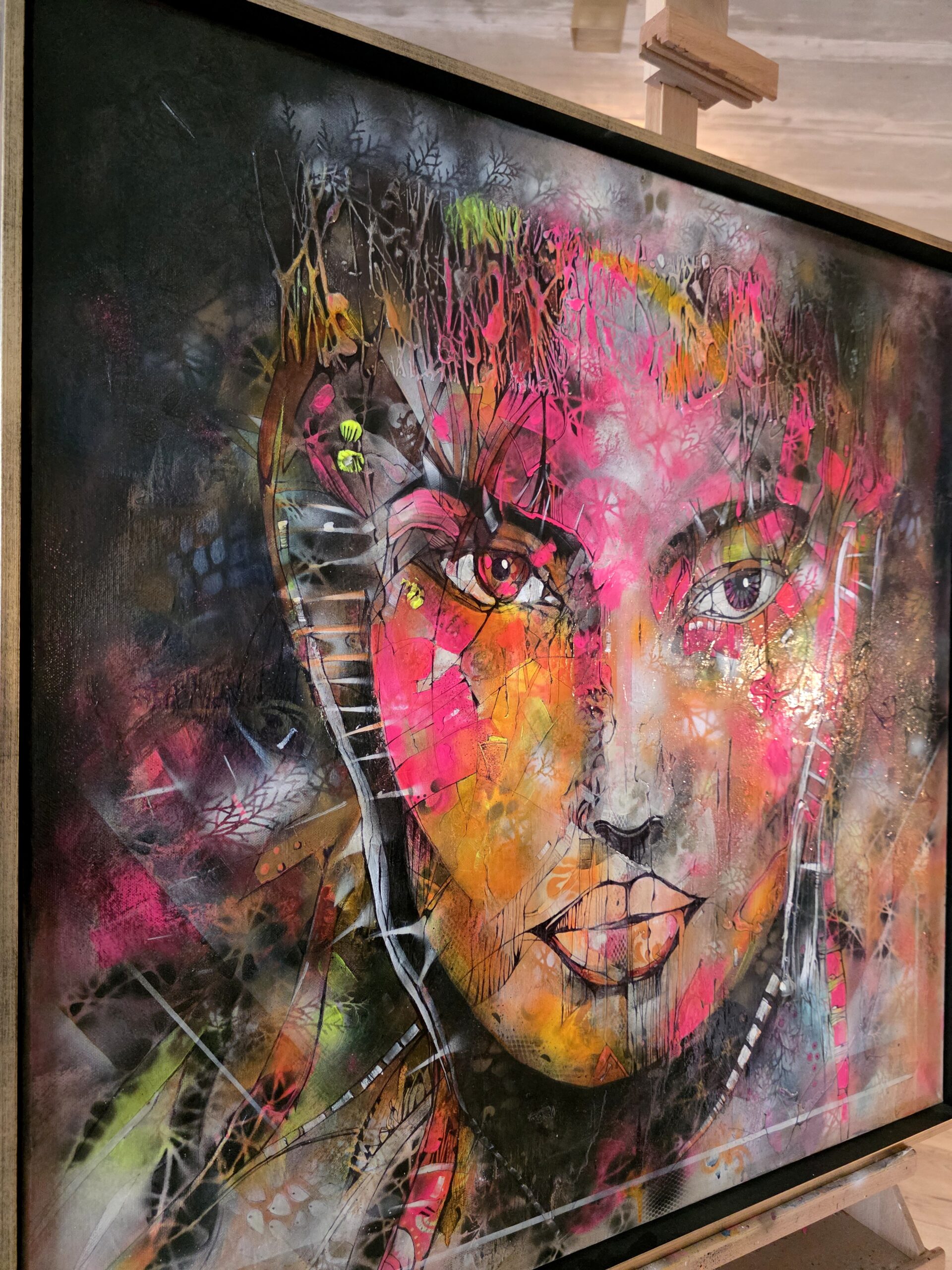 Obraz FRACTURED DIVINITY – moderné abstraktné umenie (80×80 cm) – Obrázok 3