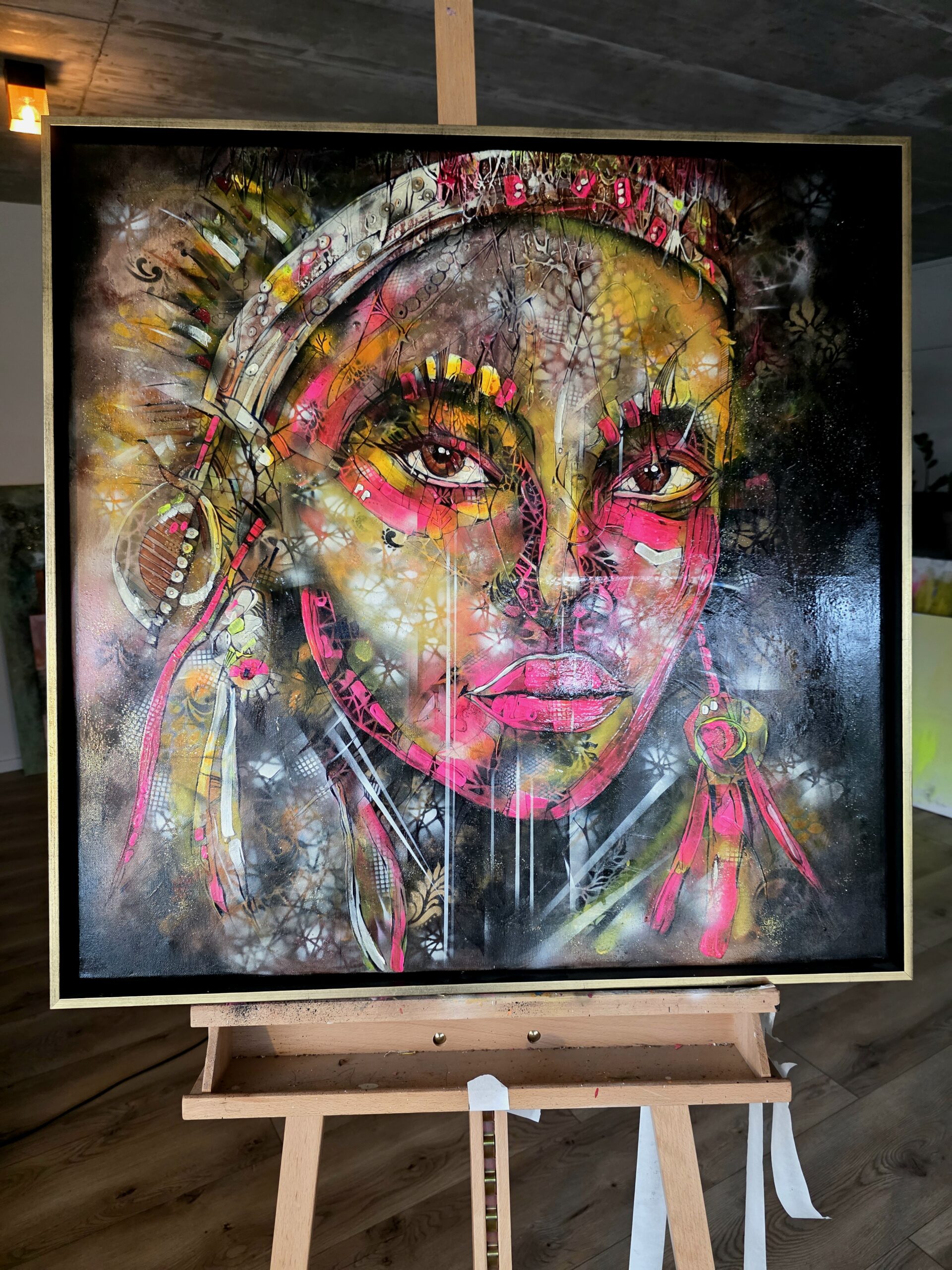 Obraz ELISIAN VEIL OF RADIANT – moderné abstraktné umenie (80×80 cm) – Obrázok 2