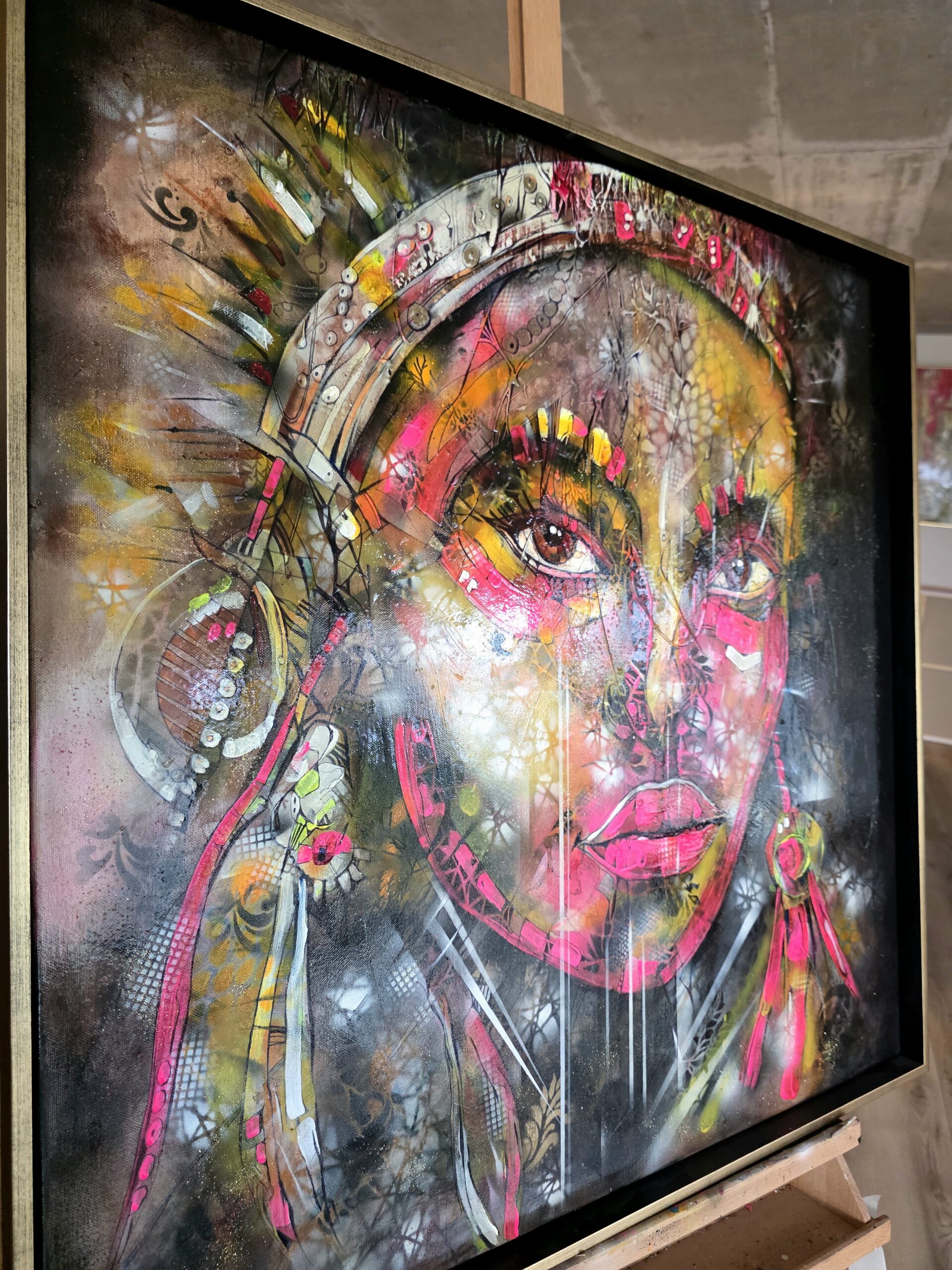 Obraz ELISIAN VEIL OF RADIANT – moderné abstraktné umenie (80×80 cm) – Obrázok 3