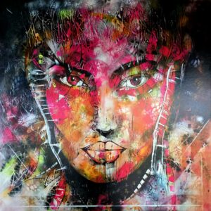 fine print FRACTURED DIVINITY – moderné abstraktné umenie (90x90 cm)