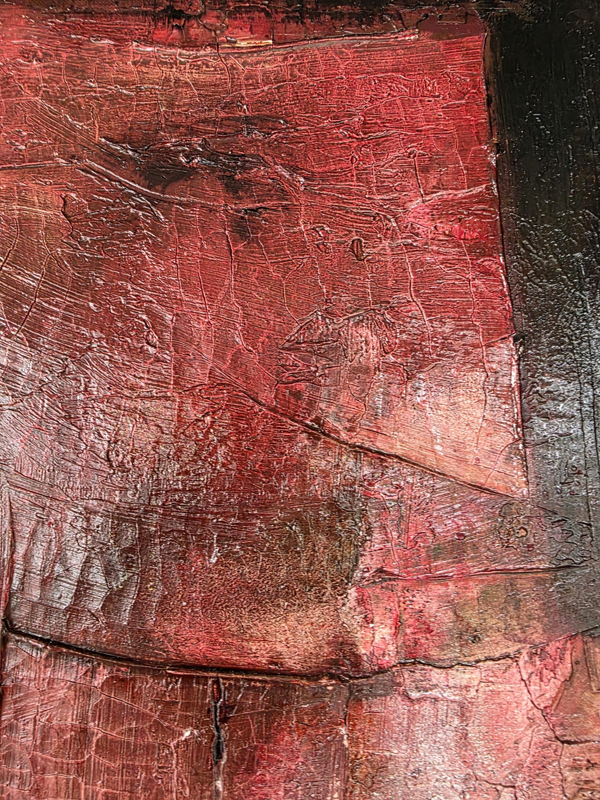 Obraz CRIMSON FRACTURE – moderné abstraktné umenie (100×100 cm) – Obrázok 4