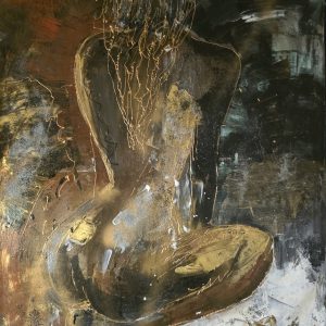 Obraz GOLDEN PULSE – moderné abstraktné umenie (70×100 cm)