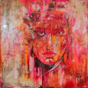 Obraz APACHE – Moderné abstraktné umenie s portrétom (100x100 cm)