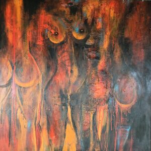 Obraz BURNING CONSCIENCE – moderné abstraktné umenie (100×100 cm)