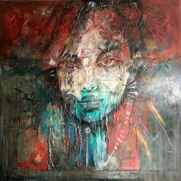 Obraz BURNING TEARS OF THE EAST – moderné abstraktné umenie (100×100 cm)