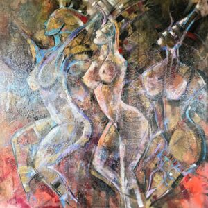 Gemälde DIVINE COLLAPSE – moderne abstrakte Kunst (100×100 cm)