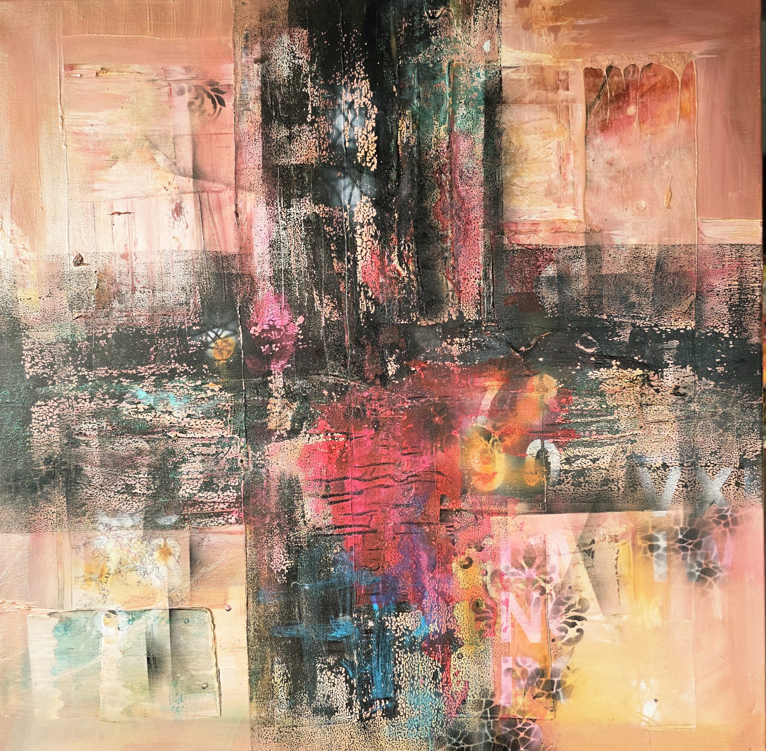 Obraz EMBER CATHEDRAL – moderné abstraktné umenie (80x80 cm)
