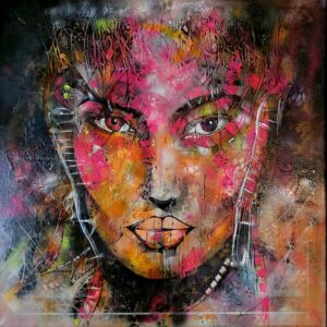 Obraz FRACTURED DIVINITY – moderné abstraktné umenie (80×80 cm)