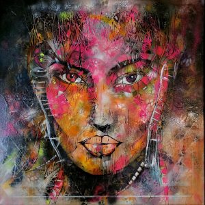 Obraz FRACTURED DIVINITY – moderné abstraktné umenie (80×80 cm)
