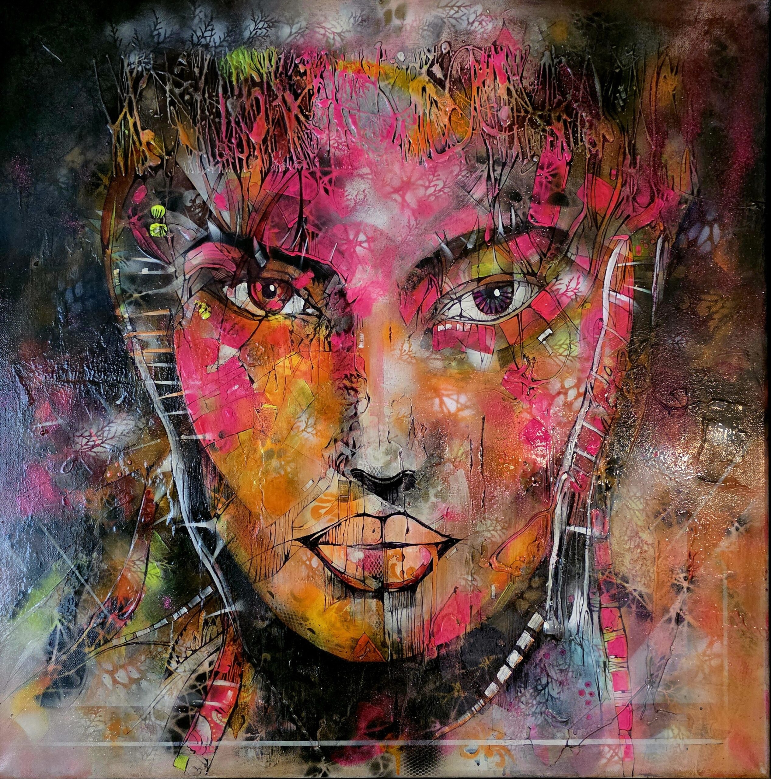 Obraz FRACTURED DIVINITY – moderné abstraktné umenie (80×80 cm)