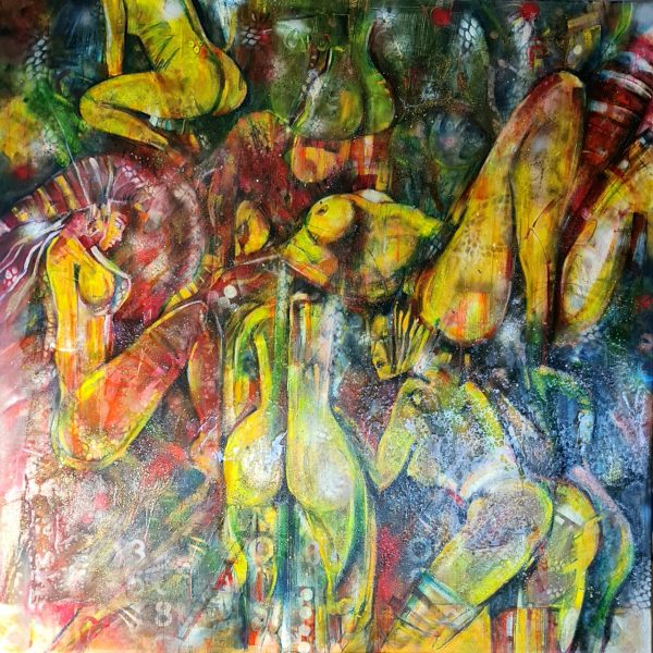 Obraz HEX — moderné figurálne abstraktné umenie (140×140 cm)