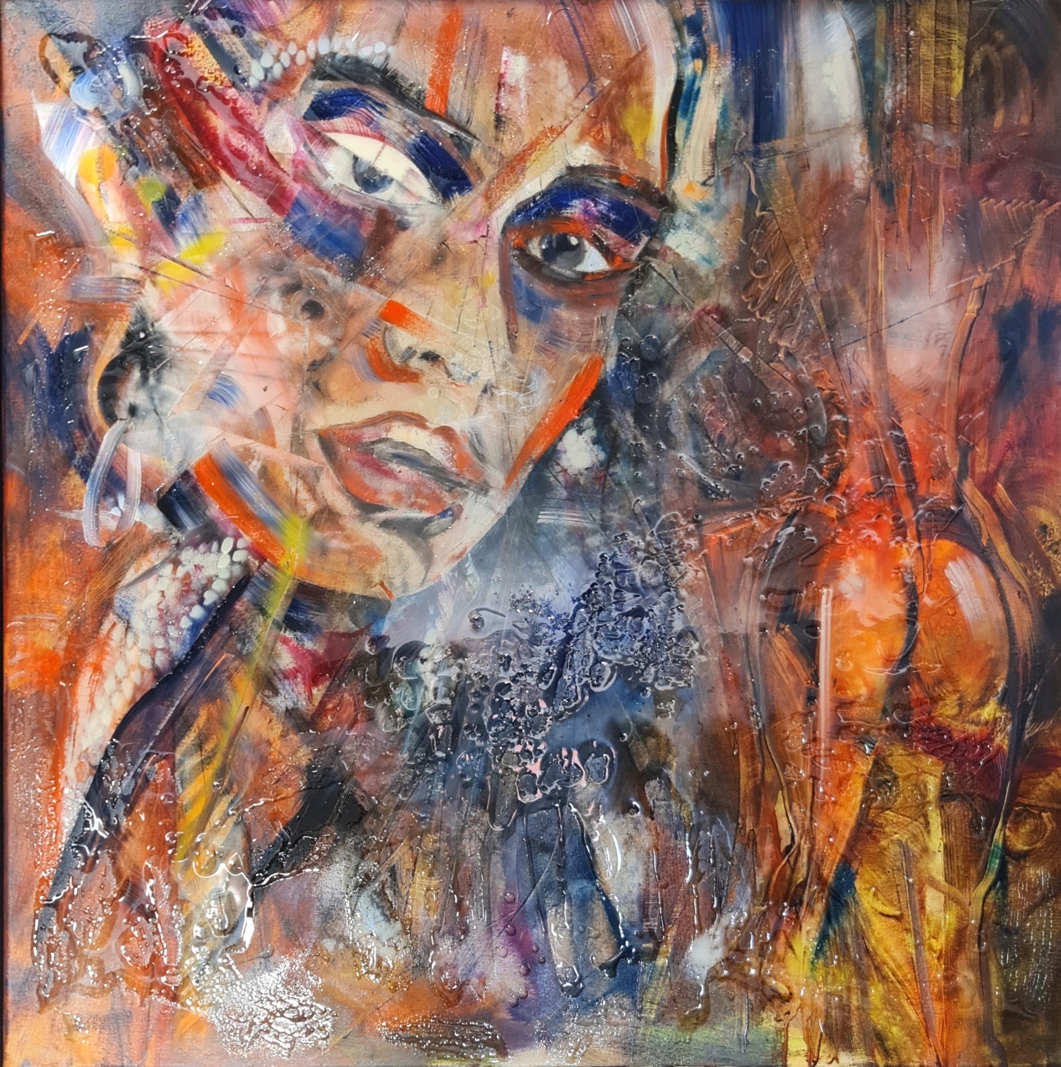 Obraz I SEE YOU— moderné figurálne expresívne umenie (100×100 cm)